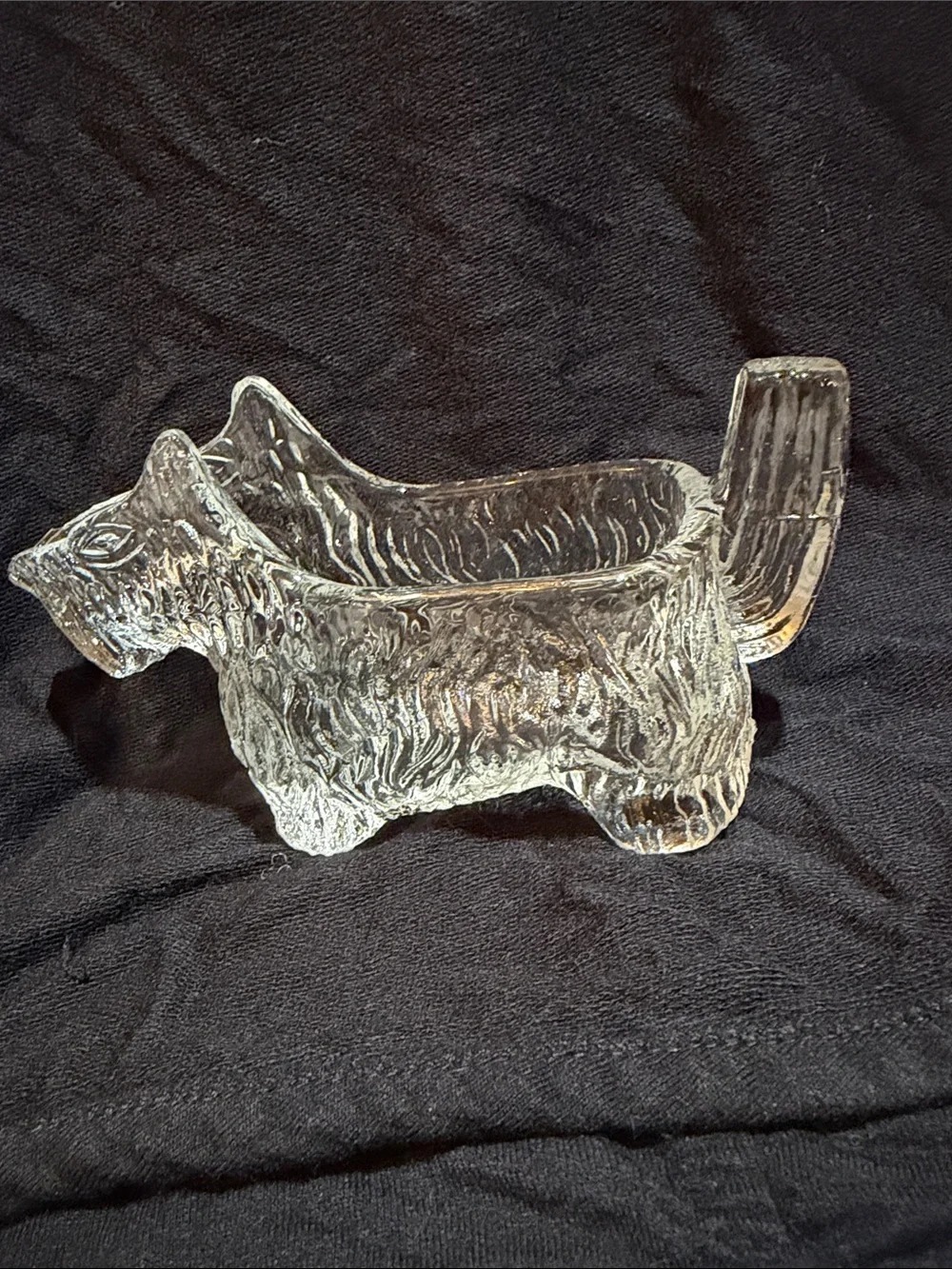 LE Smith Scottie Dog Clear Glass Creamer vintage